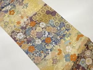 亀甲散らし草花文織出し袋帯